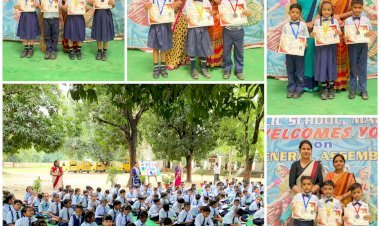 महराजगंज एसजेएस पब्लिक स्कूल में बडे हर्षोल्लास के साथ मनाया गया हिंदी दिवस