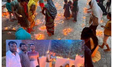 हर्षोल्लास के साथ दीप उत्सव कार्यक्रम का किया गया आयोजन, हजारों दीपक जलाकर बांटी मिठाई, मनाई खुशी