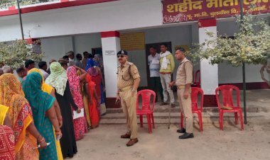 चप्पे-चप्पे पर रही महराजगंज पुलिस की नजर, मतदान केंद्र व बूथों का किया निरीक्षण