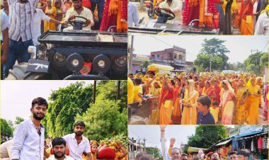 निकाली गई भव्य कलश यात्रा, श्रीमद् भागवत कथा का शुभारंभ